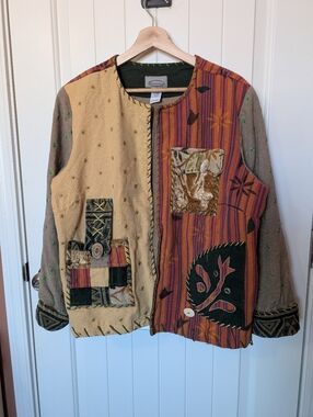 Vintage Stonebridge Patchwork Jacket Women’s 1X Multi Colored